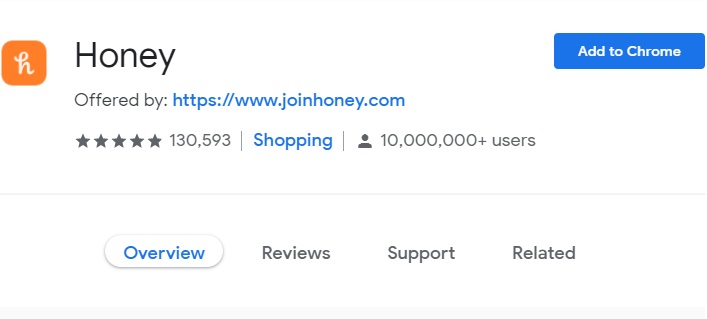 Honey chrome extension